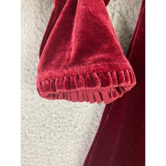 Girls Size 5 Red Suede Christmas Winter Dress Holiday Festive Fashion Maroon - Picture 8 of 9